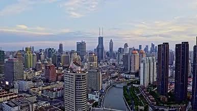 上海城市高楼大厦建筑天际线航拍视频的预览图